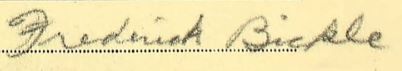 Bickle, Frederick: Handtekening – Signature (Bron: Canada, WWII Service Files of War Dead, 1939-1947)