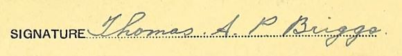 Briggs, Thomas Albert Paul  Handtekening – Signature (Bron: Canada, WWII Service Files of War Dead, 1939-1947)