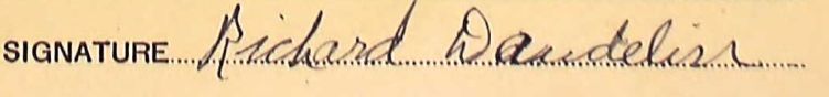 Daudelin, Richard: Handtekening – Signature (Bron: Canada, WWII Service Files of War Dead, 1939-1947)