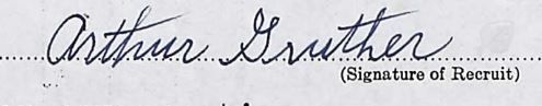 Gruther, Arthur Allen: Handtekening – Signature (Bron: Canada, WWII Service Files of War Dead, 1939-1947)