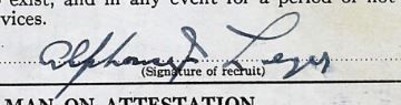 Leger, Alphonse -  Handtekening – Signature (Bron: Canada, WWII Service Files of War Dead, 1939-1947)