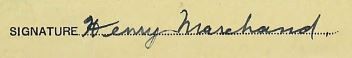 Marchand, Henry Albert_Handtekening – Signature (Bron: Canada, WWII Service Files of War Dead, 1939-1947)