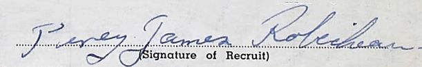 Robichau, Percy_Handtekening – Signature (Bron: Canada, WWII Service Files of War Dead, 1939-1947)